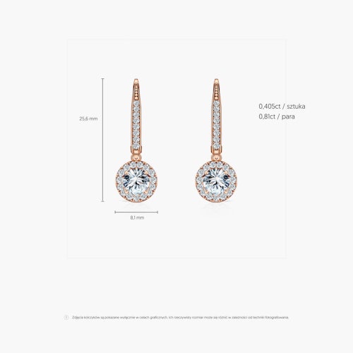 Kolczyki This is Love: różowe złoto, białe szafiry, diamenty